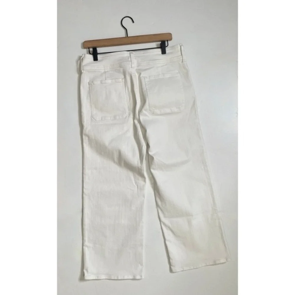 NWT!! J. CREW‎ Slim Wide Jeans Stacked Buttons Solid White Size 29 Petite 29P